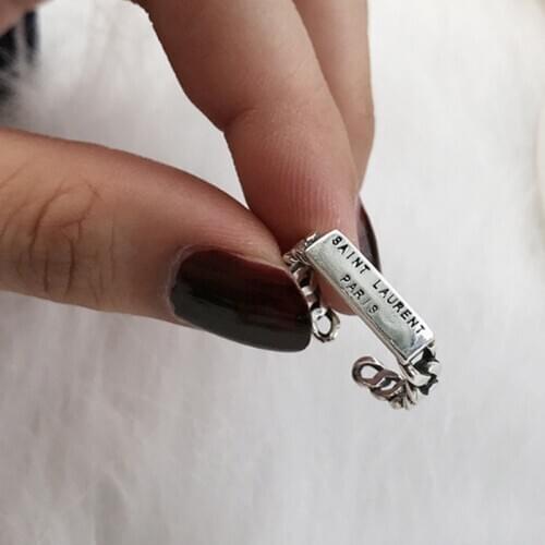 Couple Ring Punk Vintage English Letter Metal Letter Open Rings Design Finger Women Men Party Jewelry Gifts Surprise Birthday