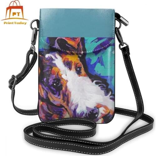 Wire Fox Terrier Shoulder Bag Wire Fox Terrier Leather Bag Student Slim Women Bags Crossbody Womens Purse
