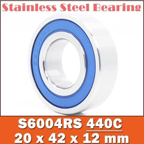 10PCS S6004RS Bearing 20*42*12 mm ABEC-3 440C Stainless Steel S 6004RS Ball Bearings 6004 Stainless Steel Ball Bearing