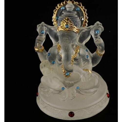 Ganesha Buddha Elephant Figurine Statue Sculpture Good Luck Charm House Office Decoration