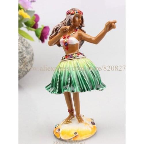 Wedding Gifts Angel Decoration Gifts Vintage Girl Dancing Jewelry Box Hula Girls Shaped Metal Signs