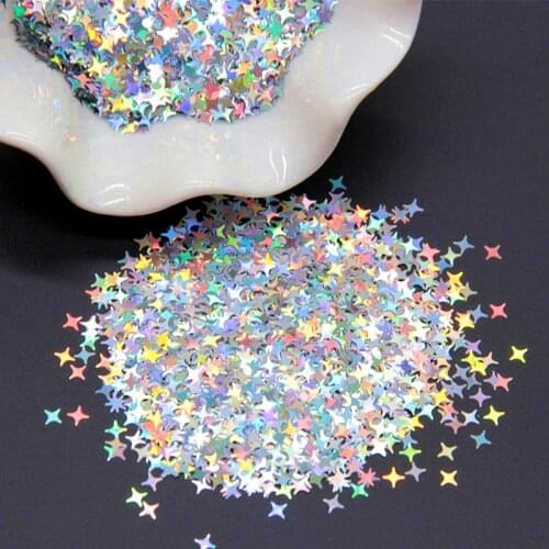 Ultrathin PET Nail Glitter Sequin 4mm Laser Star Sequins Nail Arts Glitter Paillettes 3D Nail Art Manicure Material Decoration