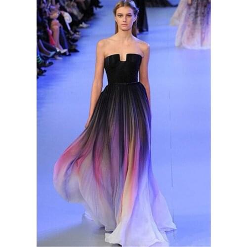 Off Shoulder Formal Evening Dresses A line Gradient Fashion Prom Dresses Party Gowns