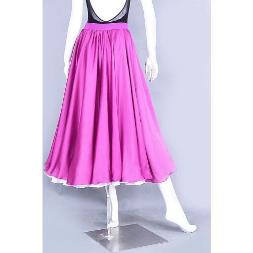 Modern dance ballroom dance double pendulum exercises outer satin inner gauze skirt S15035 side slit