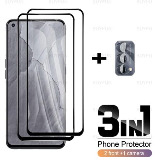 3in1 Black Edge Glass For Oppo Realme Realmi GT Master Edition Safety Protective Glass For Realme GT Master 6.43'' camera ​film
