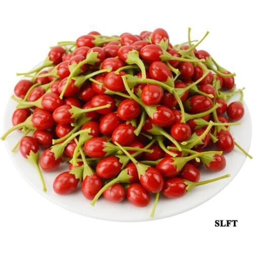 Green grocery Kitchen cabinet store shop decoration artificial fake fruit simulation matrimony vine Chinese wolfberry medlar