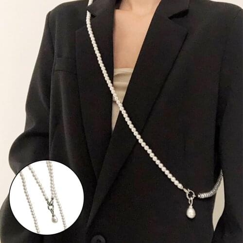 Pearl Chain Matching Popular French Retro Decorations All-Match for Suit Strap Shirt