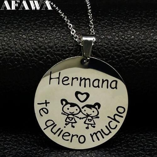 2021 Fashion Hermana Stainless Steel Statement Necklace for Women Silver Color Necklaces Jewelry acero inoxidable joyeria N18218