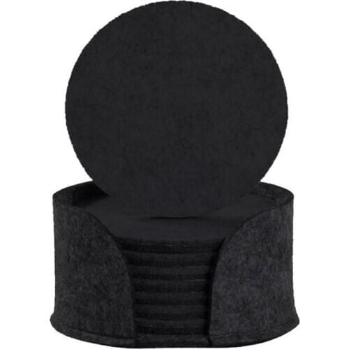 10Pcs Felt Drink Coaster Set with Holder Modern Decorative Coasters QX2E