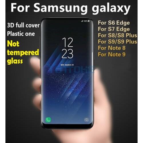 Full Coverage Clear Soft TPU Screen Protector Film For Samsung S8 S9 Plus Note 9 8 S6 S7 Edge Curved Not Tempered Glass 100pcs