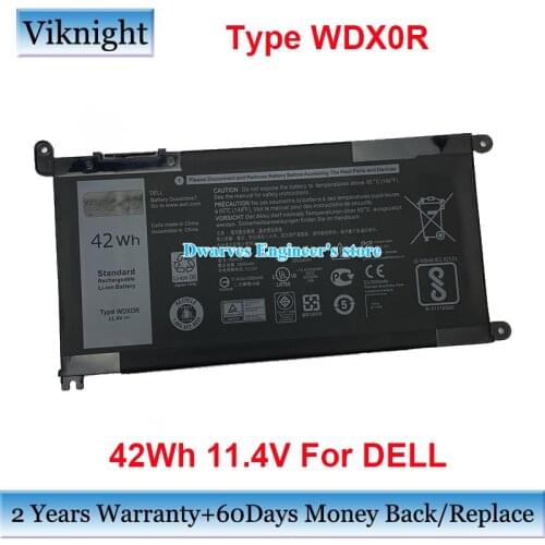 11.4V 42Wh WDXOR Laptop Battery For Dell Inspiron 17 5767 5770 15 5565 5578 7560 7569 7570 7579 13 5368 5378 7368 7378 14 7460