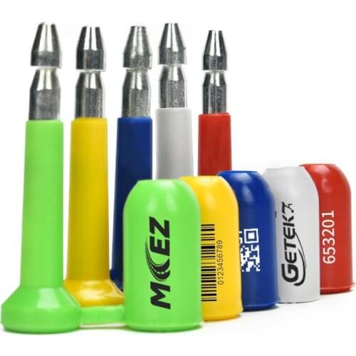 20 ISO17712 Bolt Seals Custom Logo Serial Numbers Barcodes Disposable Container Lock Railway Trailer Truck Door Lock