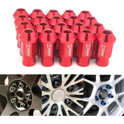 20pcs Spec Racing Aluminium alloy Wheel Lug Nuts Screw M12x1.5/1.25 Length 50mm/40mm for 95% cars 20 pieces/set