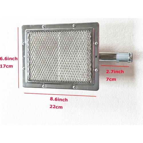 22*17 Barbecue BBQ Infrared Ceramic Burner Stainless Steel Ceramics Gas Burner Alumunium Plate Infrared Burner With Nozzle