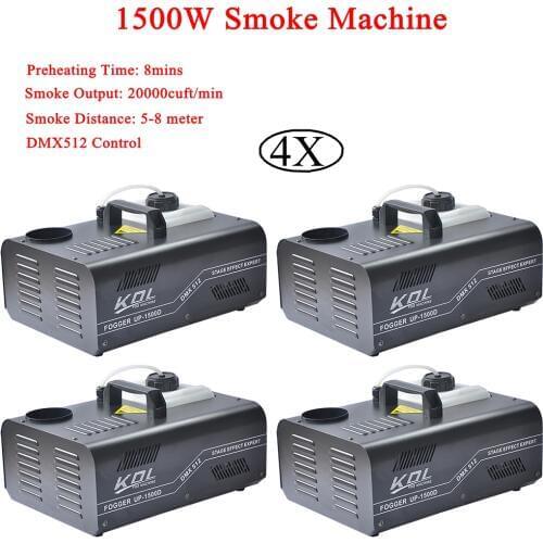 4Pcs/Lot 1500W DMX Smoke Machine Disco Stage Mist Effect 110V-240V DMX512 Control For Party DJ Club Halloween Decorations