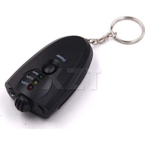 Car Alcohol Tester Meter Analyzer Portable Key Chain Digital Alcohol Breath Tester Breathalyzer Auto Driving Test Tool