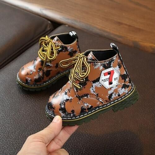 Autumn Winter Kids Boots Boys Ankle Shoes Fashion Army Camouflage Children Martin Boots Girls Baby Toddler Sneakers Waterproof