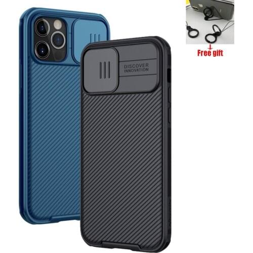 Nillkin For iPhone 12 / Pro Max case Slide Cover Protect Camera Magnetic Case Privacy Back Cover Free Finger pendant anti-drop