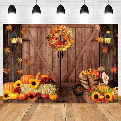 Yeele Photography Autumn Backdrop Baby Birthday Portrait Party Wood Board Glitter Haystack Background Photographic Photo Studio