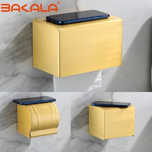 Space aluminum European type Brushed Gold roll paper machine toilet lengthening tissue box, Hotel Des Bains toilet paper holder
