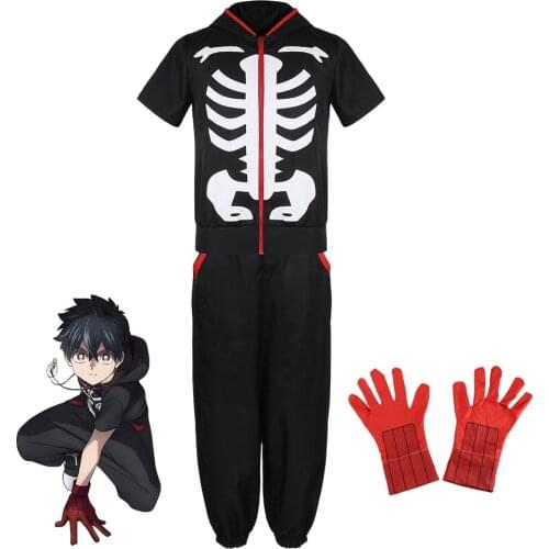 Anime Kemono Jihen Kabane Cosplay Costume Full Set Top+Pants+Wig Role-playing Stage Performance For Unisex
