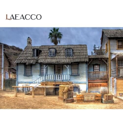 Laeacco Idyllic Farm Farmhouse House Haystack Cowboy Photozone Photography Background Photographic Backdrop Photo Studio Shoot