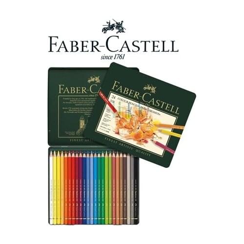 Lápis De Cor Polychromos Estojo Met C 24 Cores Faber-castell,high concentration of pigments ,intensity and vividness of colors