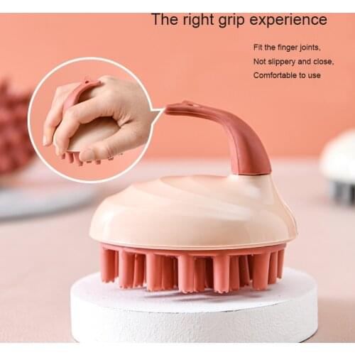 Multifunctional Silica gel Shampoo Brush Handheld Scalp Shampoo Massage Brush Shower Hair Comb Mini Head Meridian Massage Comb