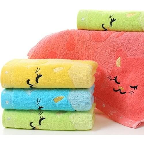 Cute Cat Musical Note Child Soft Towel Water Absorbing for Home Bathing Shower