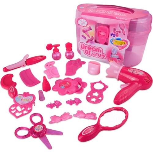 Newborn Baby Girls Makeup Toys Kit Kids Girls Pretend Play Beauty Salon Set Hair Styling Cosmetic Toys Christmas Birthday Gift