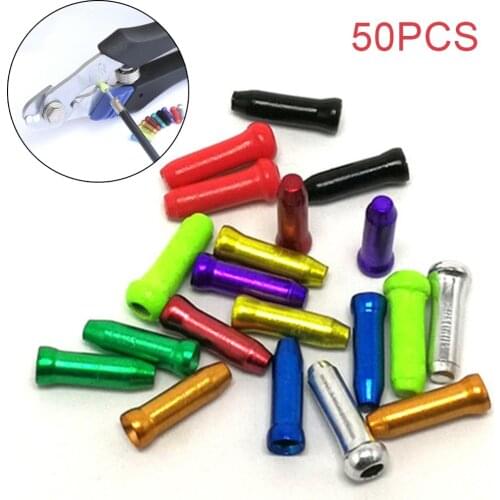 50Pcs Bicycle Brake Wire End Cap For MTB Road Bike Brake Shift Shifter Derailleur Inner Cable Tip Cover Aluminum Alloy Cycling