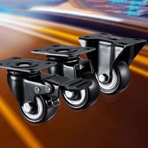 Directional Wheel Furniture Caster Durable PU Fixed Castors Furniture Bearing Pulley Trolley Universal Wheel Chair Fast Pulley