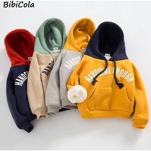 Baby Clothes Boys Girls Tops Childrens Hooded Sweater For Kids Letter Sweatshirt Toddle Clothing Warm Velvet Cartoon Coat