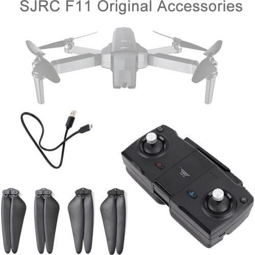 Original SJRC F11 Battery USB Line Propeller Balde Remote Control Transmitter For SJRC RC Drone Helicopter F11 Parts Accessories