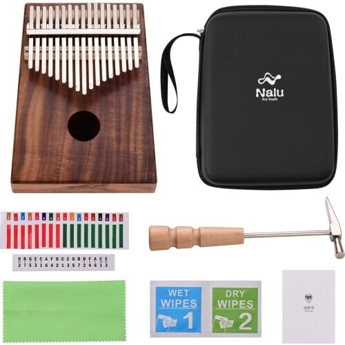 17 key kalimba Nalu NK-A1 Kalimba Mbira Thumb Piano 17 Keys Solid Wood Finger Piano with Carry Bag Sticker Tuning Hammer kalimba