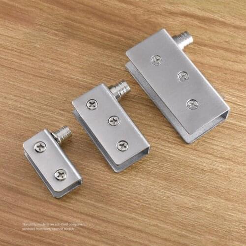 1Pair Glass Pivot Hinge Rotation Axis Stainless Steel Wine Cabinet Door Rotating Package Included 1 Pair* Glass Hinge