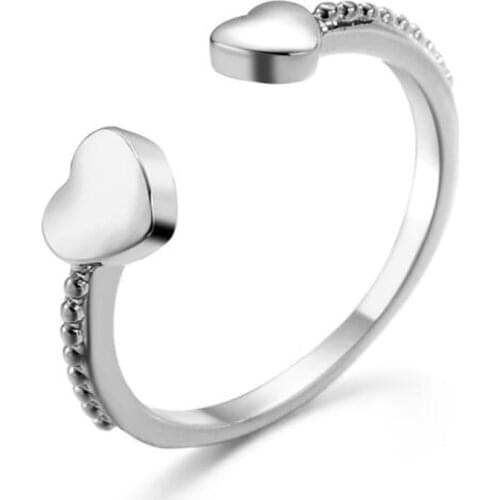 Simplicity Temperament Heart-Shaped Ring for Women Lady Open Index Finger Ring Party Jewelry