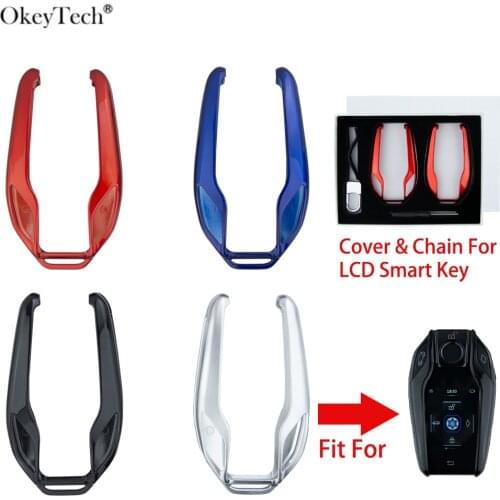 Key Chain & Transparent TPU Touch Car Key Case Shell Fob Used For CF400 LCD Smart Key Protective Cover For BMW/Kia/Ford For Benz