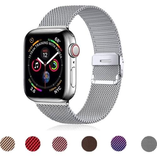 Milanese strap For Apple watch 6 band 44mm 40mm iWatch bands 42mm 38mm Metal belt Stainless steel bracelet for series 5 4 3 SE