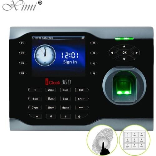 High Speed TCP/IP Biometric Fingerprint Time Attendance Time Recorder ZK Iclock360 Linux System 3 Inch Color Screen Time Clock