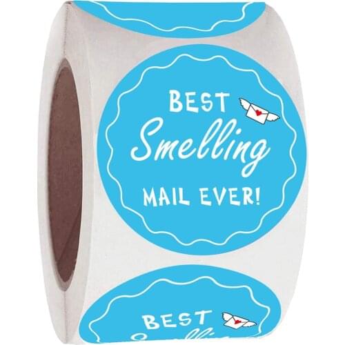 Best Smelling Mail Ever Sticker 1.5 Inch Happy Mail Appreciation Labels 500Pcs Happy Mail Stickers for Envelopes Small Business