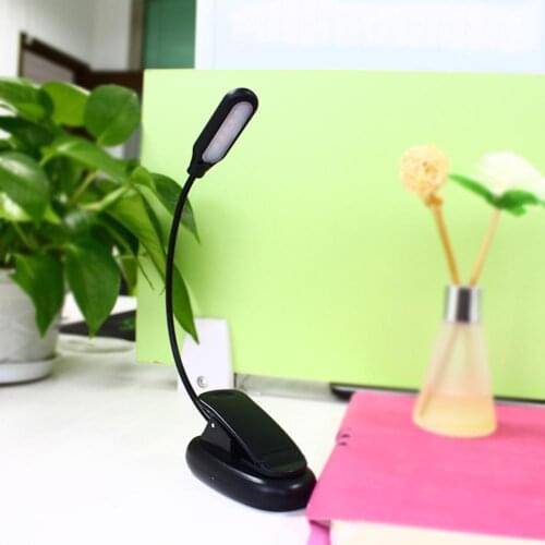 LED Clip Type Reading Lamp With 3-Level Brightness 2020 New 5 LED USB Rechargeable Reading Light For Eye Protection Night Readin