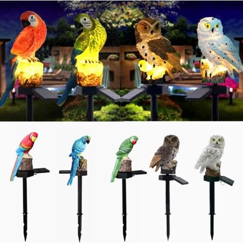 Solar Outdoor Led Owl Parrot Garden Decoration Fairy Garden Solar Outdoor Lights Waterproof Christmas Lights Outdoor Solar Lamps