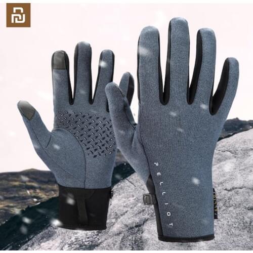 Outdoor riding warm fleece gloves for men and women winter running sports anti-slip touch screen plus velvet gloves for xiaomi