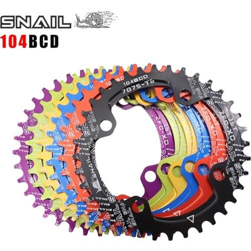 SNAIL Bicycle single sprocket 96BCD/104BCD wide and narrow tooth round disc/oval disc 32T/34T/36T/38T bicycle sprocket