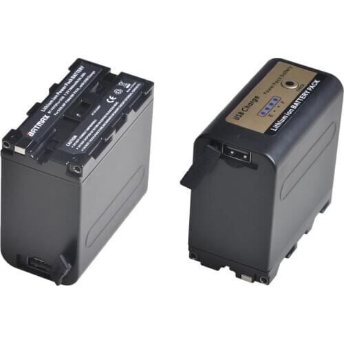 USB Output 2Pcs 7800mAh NP-F970 Battery with LED Power Indicator for Sony NP-F970, NP-F975, NP-F960, NP-F950, NP-F930, DCR, DSR