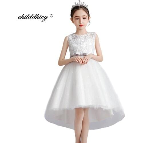 Girls Princess party Dress Kids Sleeveless Mesh Wedding Dresses Long Sleeve Children Clothing For Girl Clothes Vestido Elegant