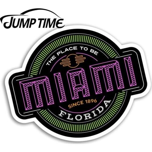 Jump Time for Miami Florida Vinyl Stickers USA Travel Sticker Laptop Luggage Bumper Decals Waterproof Car Accessories