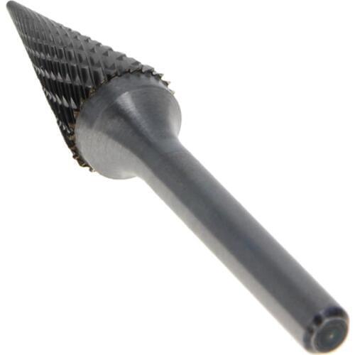 Utoolmart Rotary File Ellipse/Cone YG8 Grinding Head Milling Head Woodworking Wood Carving Double Grooves High Quality 1pcs