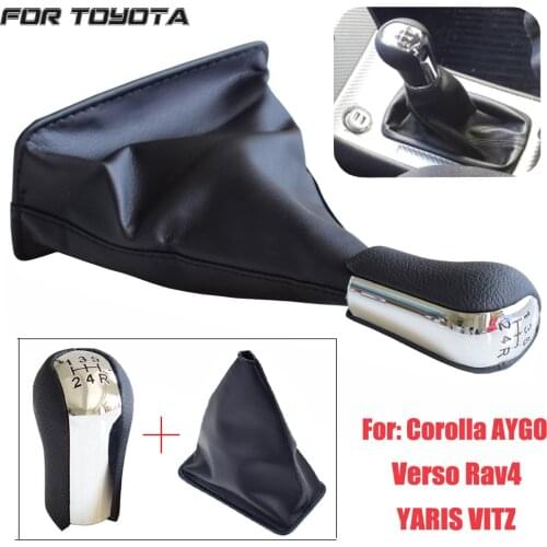 High Quality Manual 5/6 Speed Gear Shift Knob Leather Gaiter Boot Case For Toyota Corolla AYGO Verso RAV4 YARIS VITZ Car Styling